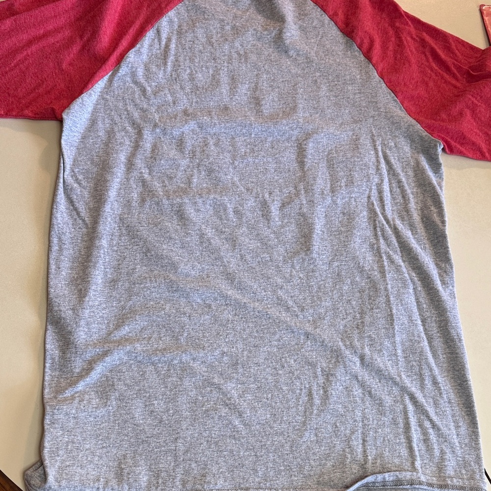 Simply Southern M Red Plaid Merry Tee 3/4 Length Sleeve - Picture 4 of 4